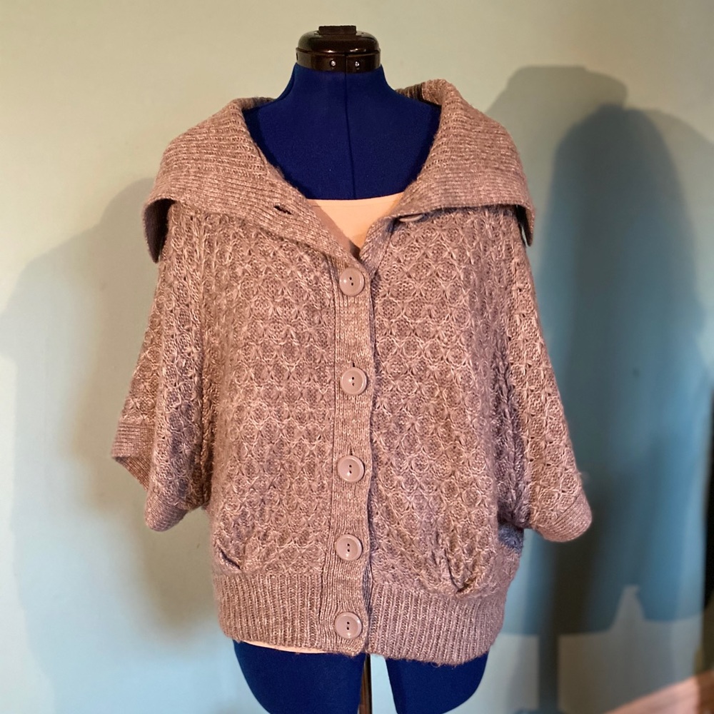 Grey oversized buttoned sweater